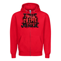 Red true crime junkie Zipper Hoodie - MaliasSmallBusiness