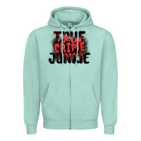 Seafoam true crime junkie Zipper Hoodie - MaliasSmallBusiness