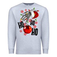 Heather Grey Ho ho ho skeleton Premium Sweatshirt - NancyCooperArtShop