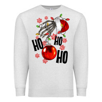 Oatmeal Heather Ho ho ho skeleton Premium Sweatshirt - NancyCooperArtShop