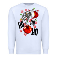 White Ho ho ho skeleton Premium Sweatshirt - NancyCooperArtShop