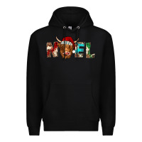 Black noel highland cow Premium Hoodie - Jasminsmagicworld