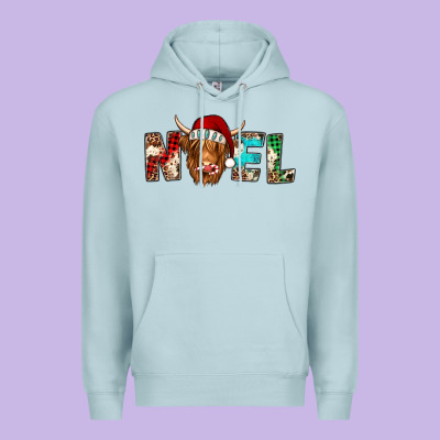 Noel Highland Cow Premium Hoodie Designed By Jasminsmagicworld