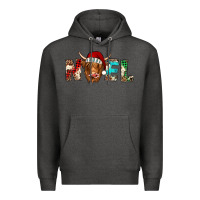 Charcoal Heather noel highland cow Premium Hoodie - Jasminsmagicworld