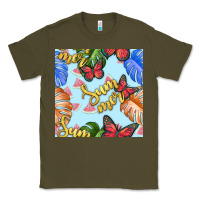 Army Green summer and leaf seamless pattern Classic Tee - BundleAndBundleShop