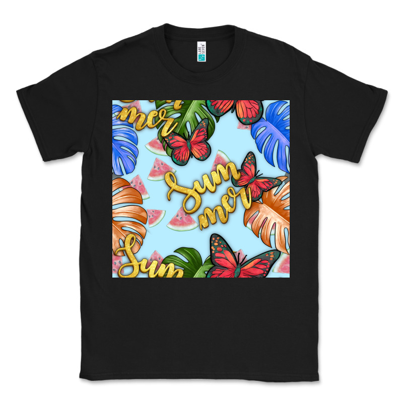 Summer And Leaf Seamless Pattern Classic Tee by BundleAndBundleShop | Teevron
