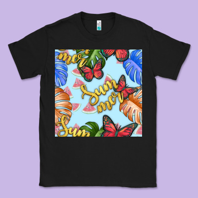 Summer And Leaf Seamless Pattern Classic Tee Designed By Bundleandbundleshop