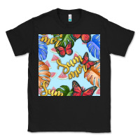 Black summer and leaf seamless pattern Classic Tee - BundleAndBundleShop