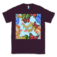 Plum summer and leaf seamless pattern Classic Tee - BundleAndBundleShop