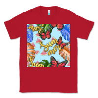 Red summer and leaf seamless pattern Classic Tee - BundleAndBundleShop