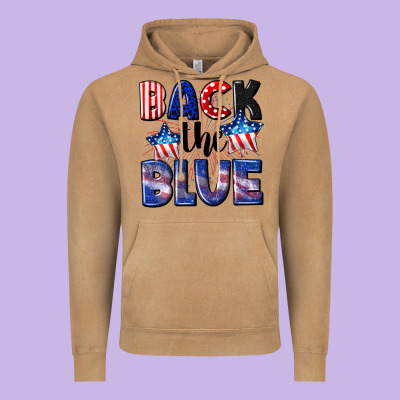 Back The Blue 4th Of July Vintage Hoodie Designed By Cowgirlartshop