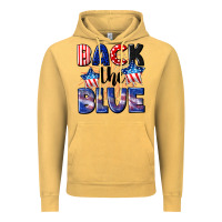 Vintage Mustard Back the blue 4th of july Vintage Hoodie - CowGirlArtShop