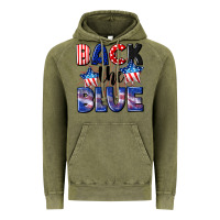 Vintage Olive Back the blue 4th of july Vintage Hoodie - CowGirlArtShop