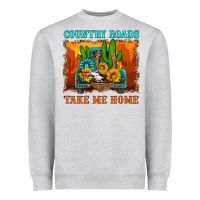 Heather Grey country roads take me home Heavyweight Sweatshirt - HRA Design Shop