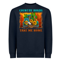 Navy country roads take me home Heavyweight Sweatshirt - HRA Design Shop