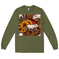 Army Green pig and barn Long Sleeve Tee - BundleAndBundleShop