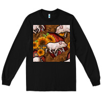 Black pig and barn Long Sleeve Tee - BundleAndBundleShop