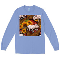 Colony Blue pig and barn Long Sleeve Tee - BundleAndBundleShop
