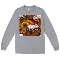 Heather Grey pig and barn Long Sleeve Tee - BundleAndBundleShop
