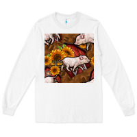 White pig and barn Long Sleeve Tee - BundleAndBundleShop