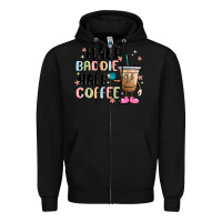 Black half baddie half coffee Zipper Hoodie - MaliasSmallBusiness