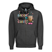 Charcoal Heather half baddie half coffee Zipper Hoodie - MaliasSmallBusiness