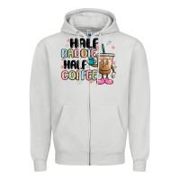 Dove Grey half baddie half coffee Zipper Hoodie - MaliasSmallBusiness