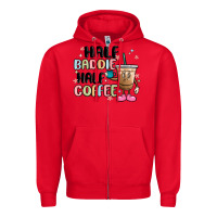 Red half baddie half coffee Zipper Hoodie - MaliasSmallBusiness