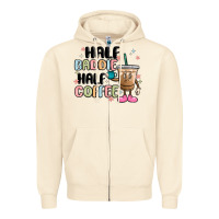 Sandshell half baddie half coffee Zipper Hoodie - MaliasSmallBusiness
