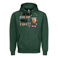 Sports Green half baddie half coffee Zipper Hoodie - MaliasSmallBusiness