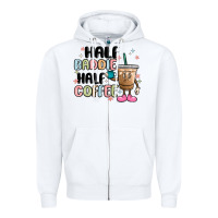 White half baddie half coffee Zipper Hoodie - MaliasSmallBusiness
