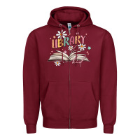Burgundy library kid Zipper Hoodie - MaliasSmallBusiness