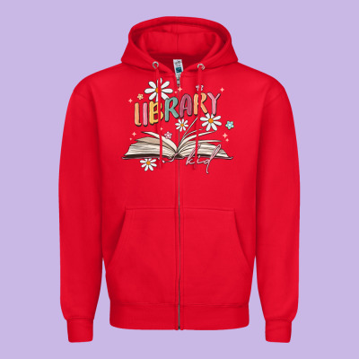 Library Kid Zipper Hoodie Designed By Maliassmallbusiness