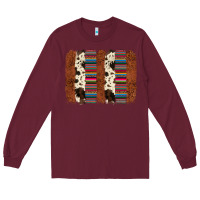 Burgundy serape cowhide  brushstroke Long Sleeve Tee - AdoDesignShop