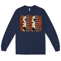 Navy serape cowhide  brushstroke Long Sleeve Tee - AdoDesignShop