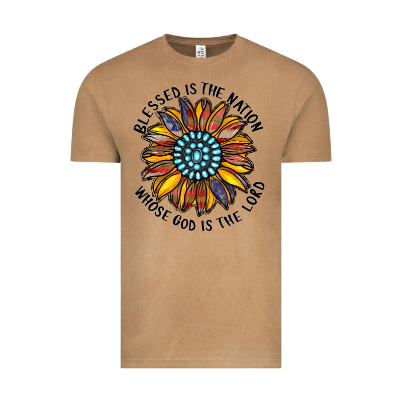 Blessed Is The Nation Whose God Is The Lord Vintage Tee by CowhideDigitalArt | Teevron