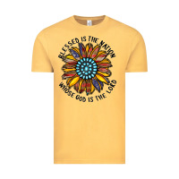 Vintage Mustard blessed is the nation whose god is the lord Vintage Tee - CowhideDigitalArt