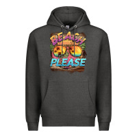 Charcoal Heather becach please Premium Hoodie - BarkalooDesign