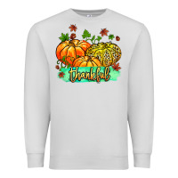 Dove Grey thankful pumpkins with glitter Premium Sweatshirt - MaliasSmallBusiness