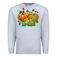 Heather Grey thankful pumpkins with glitter Premium Sweatshirt - MaliasSmallBusiness
