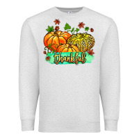 Oatmeal Heather thankful pumpkins with glitter Premium Sweatshirt - MaliasSmallBusiness