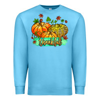 Ocean Blue thankful pumpkins with glitter Premium Sweatshirt - MaliasSmallBusiness