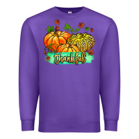 Purple thankful pumpkins with glitter Premium Sweatshirt - MaliasSmallBusiness