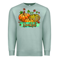 Seafoam thankful pumpkins with glitter Premium Sweatshirt - MaliasSmallBusiness
