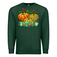 Sports Green thankful pumpkins with glitter Premium Sweatshirt - MaliasSmallBusiness