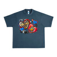 Midnight Navy western leopard  police   hearts Urban Heavy Tee - AdoDesignShop
