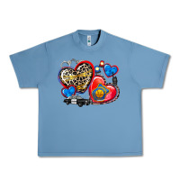 Pebble Blue western leopard  police   hearts Urban Heavy Tee - AdoDesignShop