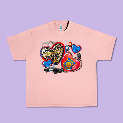 Western Leopard  Police   Hearts Urban Heavy Tee Designed By Adodesignshop