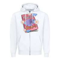 White bookish passport Zipper Hoodie - MaliasSmallBusiness