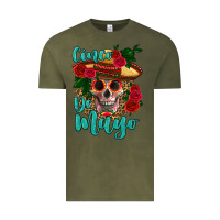 Vintage Olive cinco de mayo skull Vintage Tee - HRA Design Shop